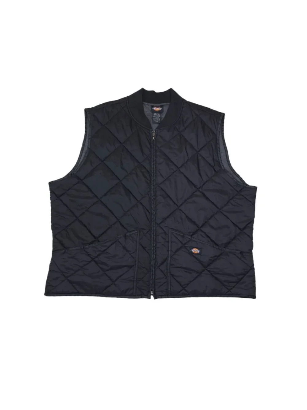Dickies Quilted Full Zip Vest Mens XXL Black Nylon Cotton Polyester